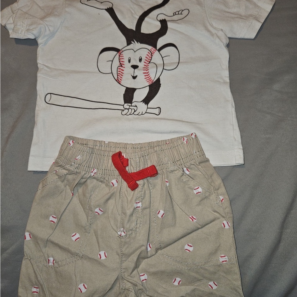 Jumping Beans Beige and Red Patterned Shorts